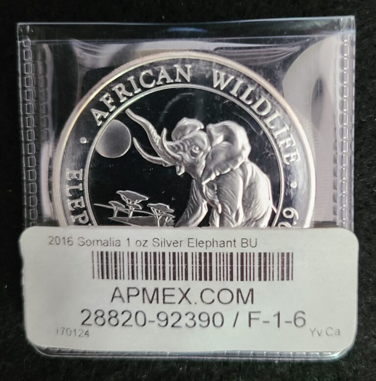 Read more about the article 2016 BU  Somalia Elephant 1 Oz 999 Fine Silver Coin Somali