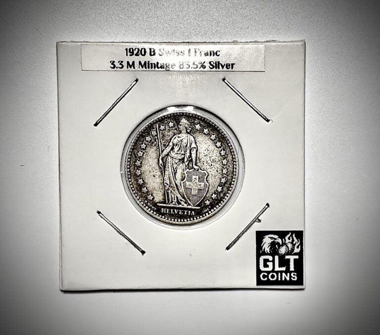 Read more about the article 🇨🇭1920 Switzerland 2 Francs 83.5 %Silver Coin – Helvica Standing – High Detail
