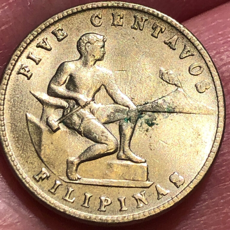 Read more about the article 1945-S Philippines 5 Centavos Copper-Nickel Coin – MS (Mint State Uncirculated)