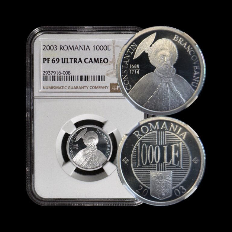Read more about the article ROMANIA. 2003  1000 Lei – NGC PF69 – Top Pop 🥇 Constantin Brancoveanu RARE