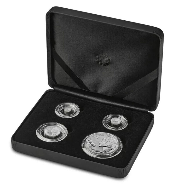 Read more about the article 2024 Great Britain Reverse Frosted Proof Silver Britannia 4 Coin Set w/Box and COA