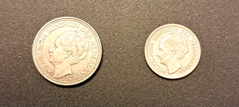 Read more about the article (2 coins)Km# 164 -1944-P  Netherland -Km# 163 -1939- Netherlands