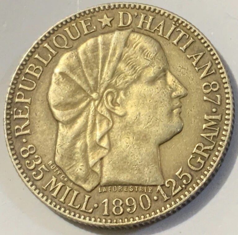 Read more about the article 1890 Haiti 50 Centimes Silver Coin 100.000 Mintage