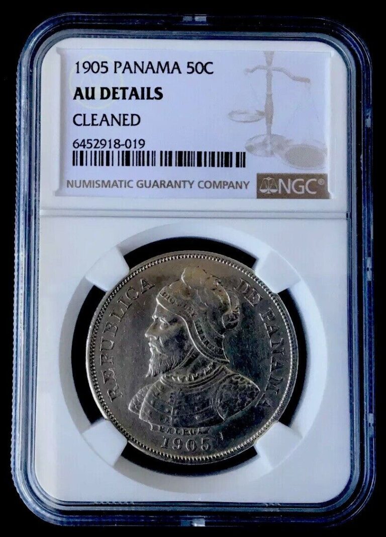 Read more about the article 1905 50c Panama Silver Coin  AU  NGC
