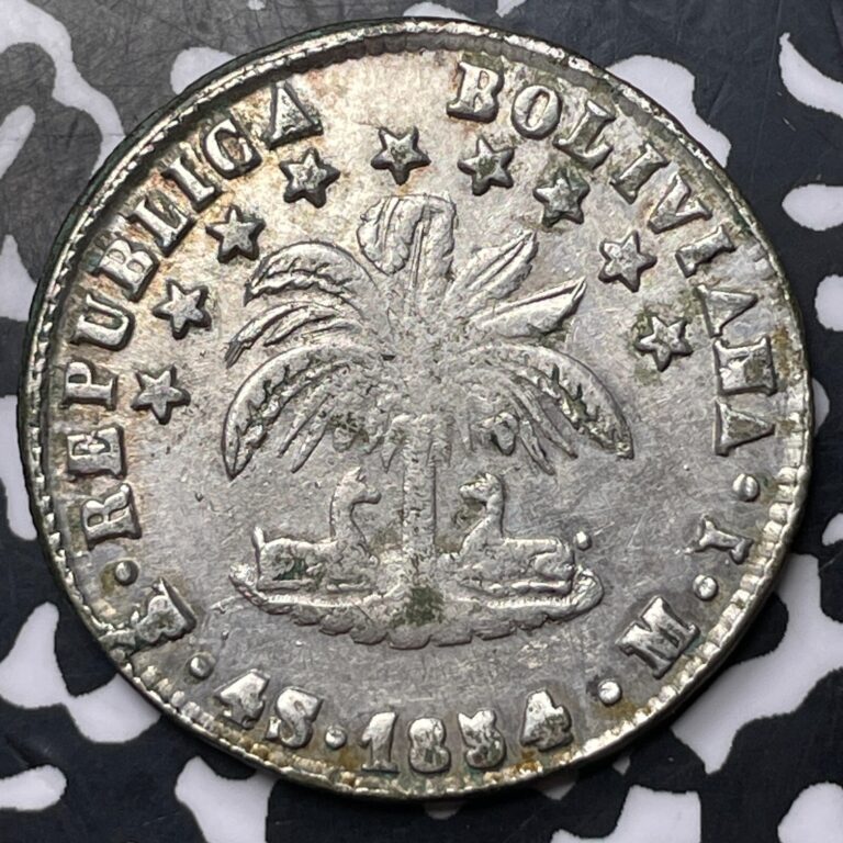 Read more about the article 1854 Bolivia 4 Soles Lot#MK249 Silver! KM#125