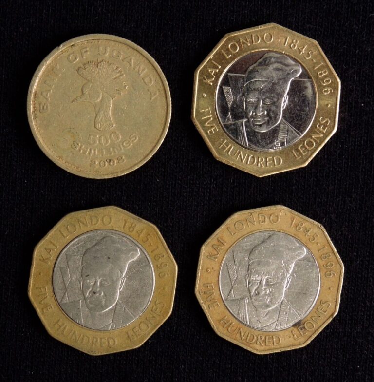 Read more about the article Sierra Leone and Uganda Coin LOT * 2004-2008 ** Leonean Coins 500 LEONES SHILLINGS