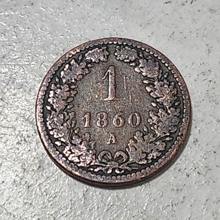 Read more about the article AUSTRIAN EMPIRE / ONE (1) KREUZER COIN 1860 A (EMPEROR FRANZ JOSEPH I)