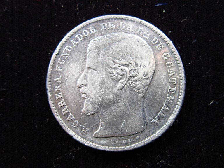Read more about the article GUATEMALA 1 Peso 1867 R Silver Rafael Carrera h6308 Money Coin