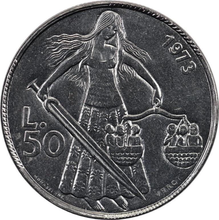 Read more about the article San Marino – 50 Lire – 1973 – Unc – Social Justice