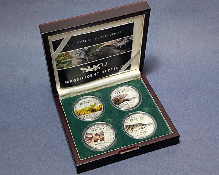 Read more about the article 2013 Congo 4 x 20 Gram Silver Coin Set Magnificent Reptiles OGP COA STOCK