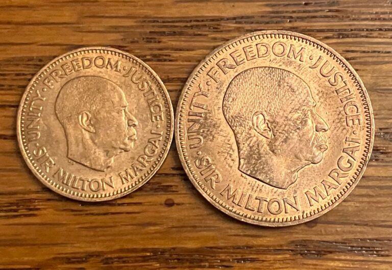 Read more about the article Vintage 1964 Sierra Leone Half 1/2 and 1 Cent  Obsolete African Coins