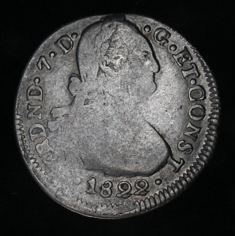 Read more about the article Ecuador Ferdinand VII Pasto 2 Reales 1822 P-O rare