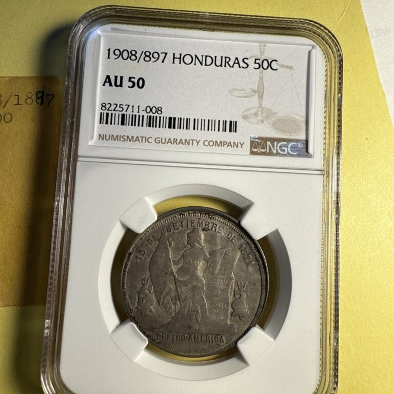 Read more about the article 1908/897 Honduras 50C AU50 NGC