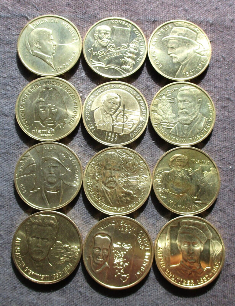 Read more about the article LOT OF TWELVE COMMEMORATIVE COINS OF POLAND – FAMOUS POLISH ARTISTS (MINT)