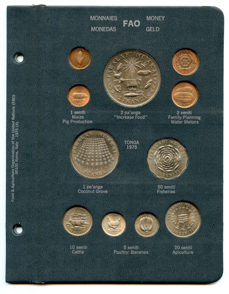 Read more about the article TONGA 1975 FAO 10 COINS 1 SENTITI – 2 PA’ANGA UNC
