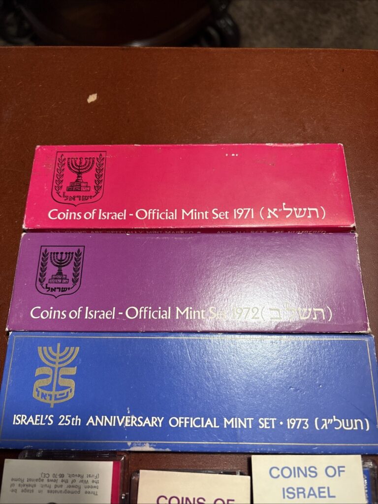 Read more about the article Lot of 3 Coins of Israel Official Mint Sets 1971 1972 1973  18 Coins