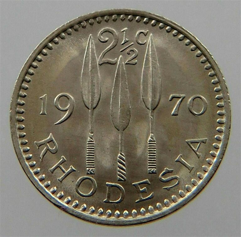 Read more about the article Rhodesia 2½ CENTS New 1970 x 1 ( Zambia Zimbabwe ) Rhodesian World Currency COIN