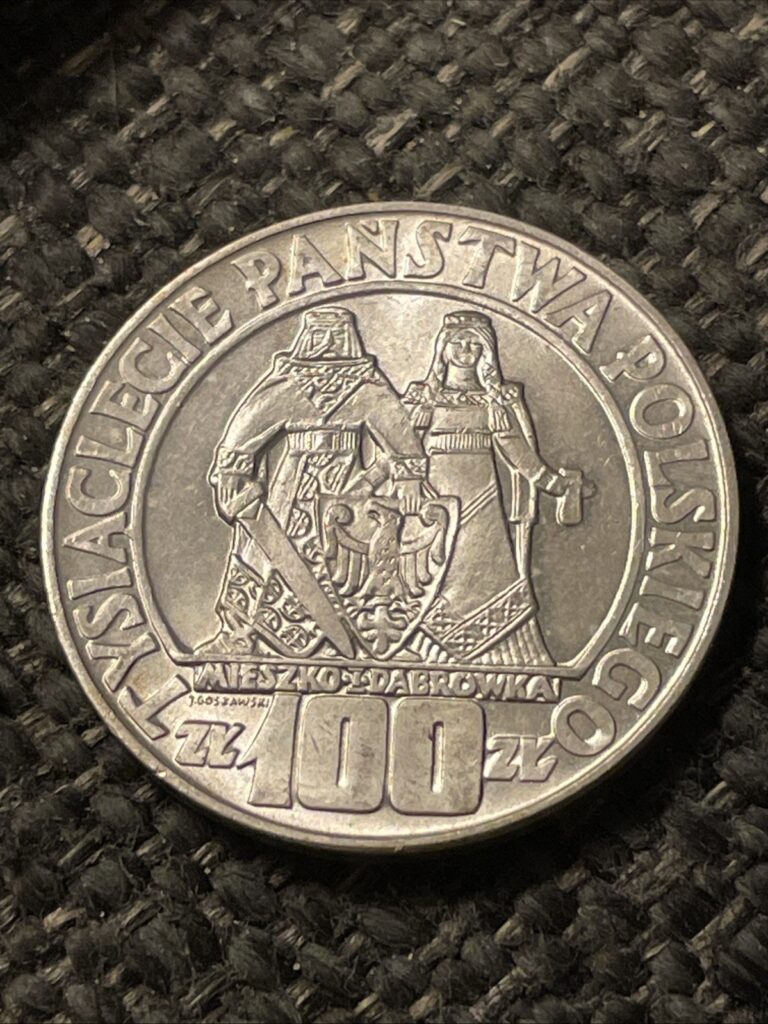 Read more about the article 1966 POLAND 100 ZLOTYCH SILVER COIN POLISH MILLENNIUM  UNC