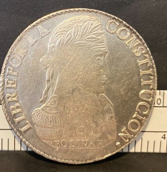 Read more about the article BOLIVIA  1833  8 Soles   P.T.S.  L. M.  Silver Coin  circulated