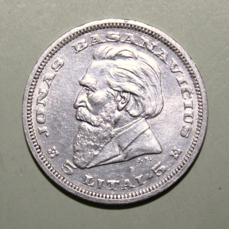 Read more about the article S4 – Lithuania 5 Litai 1936 Choice Uncirculated Silver Coin – Dr. Basanavicius