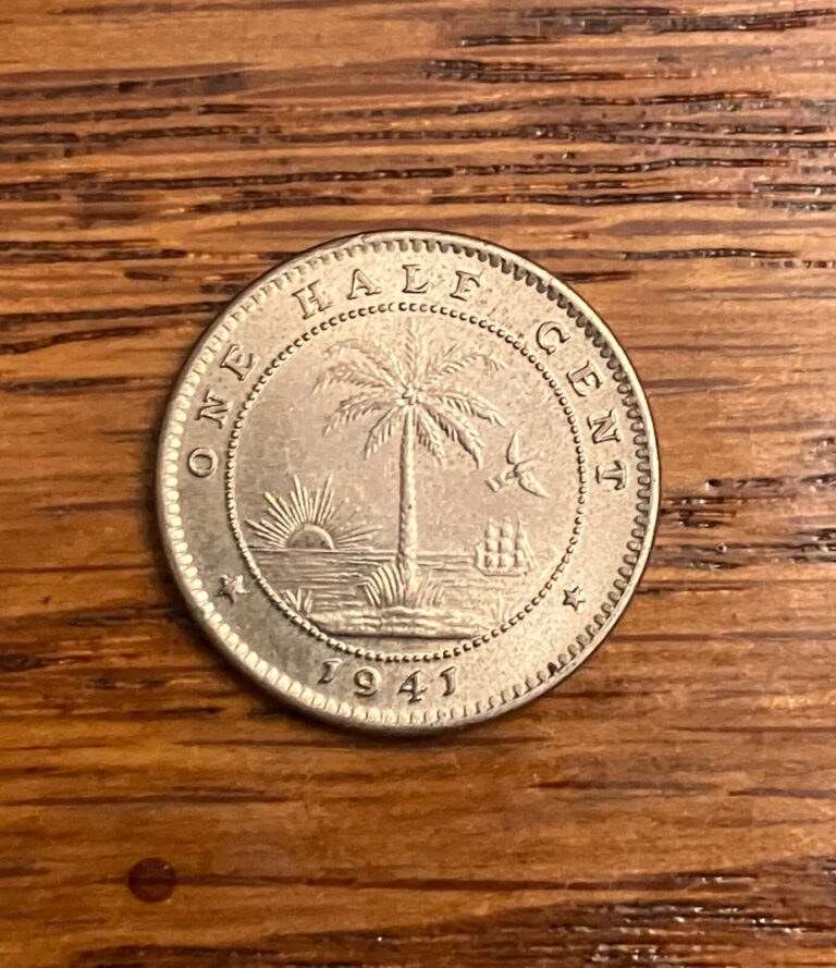Read more about the article Vintage 1941 Liberia 1/2 Cent  Obsolete African Coin