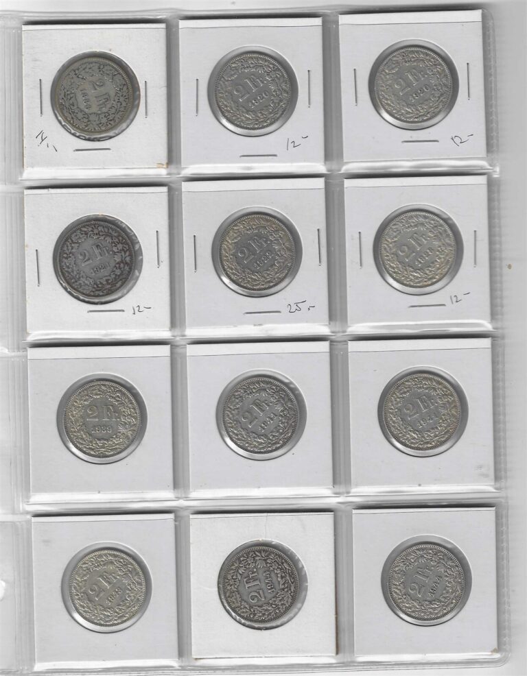 Read more about the article SWITZERLAND 2 FRANC SILVER COLLECTION 24 INCL. MANY NICE COINS + 5 C/N