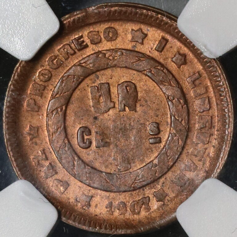 Read more about the article 1907 NGC MS 63 Honduras 1 Centavo Large UN Coin (20100401C)