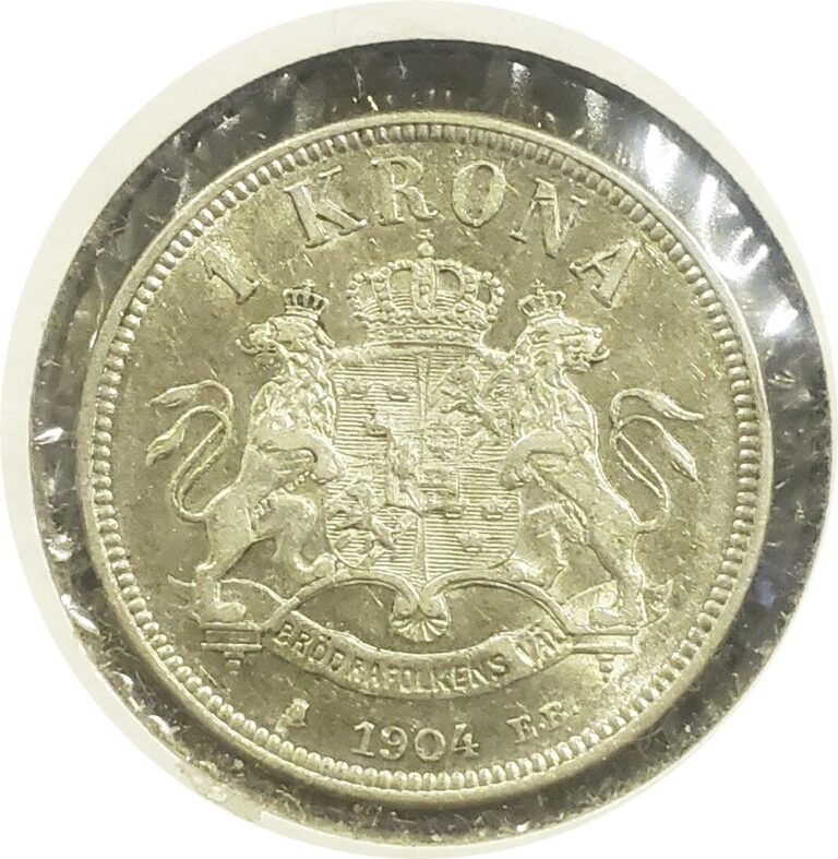 Read more about the article SWEDEN 1 KRONA 1904 ~ SCARCE DATE ~ LUSTROUS CHOICE ABOUT UNCIRCULATED COIN