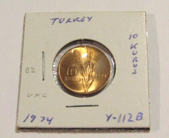 Read more about the article Turkey 1974 10 Kurus unc Bronze Coin