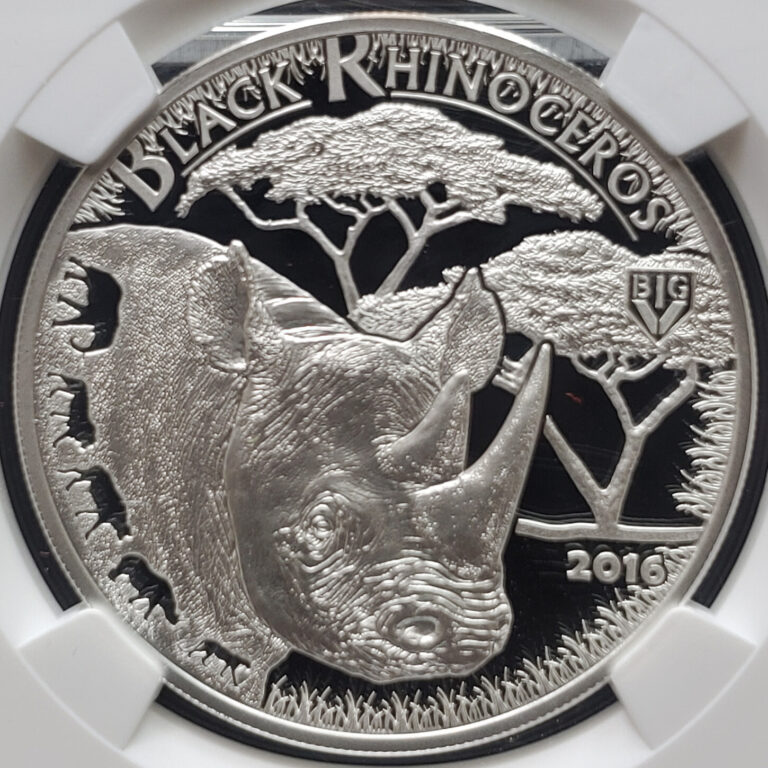 Read more about the article 2016 Tanzania Black Rhinoceros-High Relief 1oz .999 Fine Silver-NGC PF 70 UCAM
