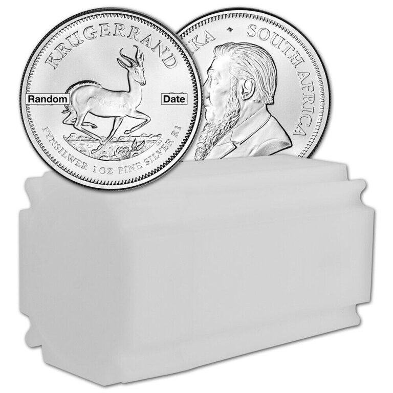 Read more about the article South Africa Silver Krugerrand 1 oz 1 Rand – Random Date – BU Tube of 20 Coins