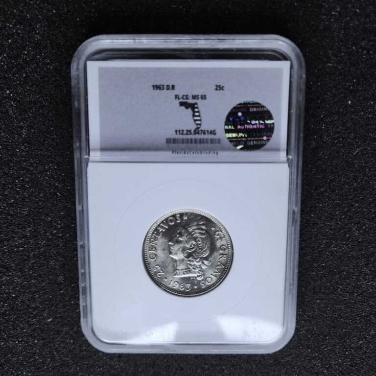 Read more about the article 1963 Dominican Republic 25 Centavos 6.25g Silver 0.650 – BU UNC MS