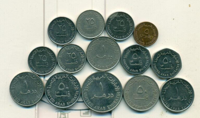 Read more about the article 14 DIFFERENT COINS from the UNITED ARAB EMIRATES (6 TYPES/4 DENOMINATIONS).Lot 1