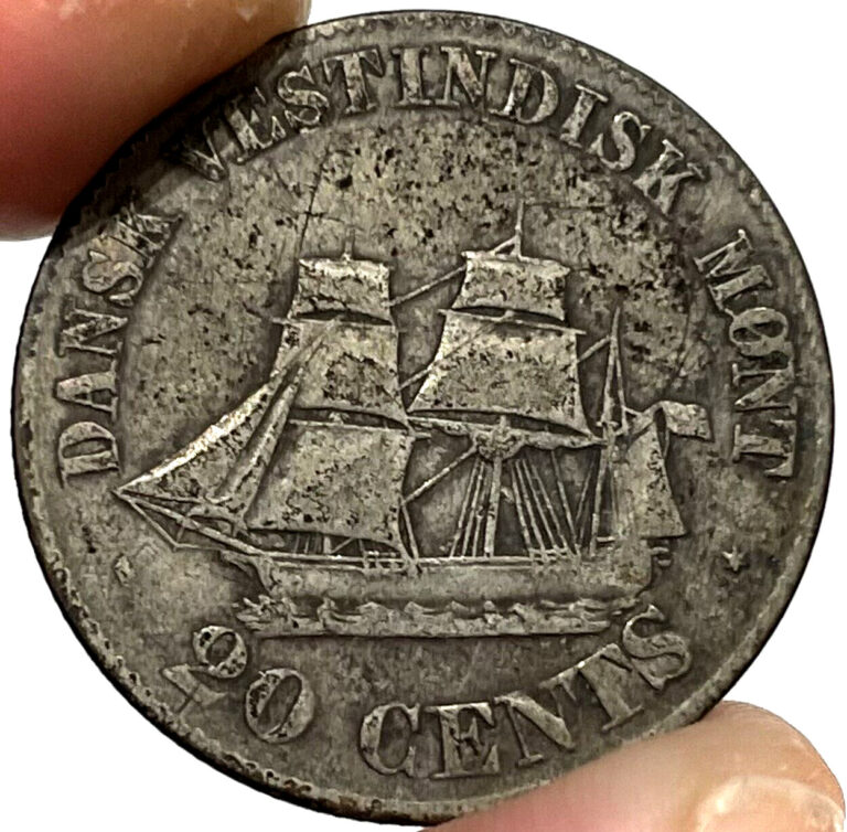 Read more about the article 1862 Silver Danish West Indies 20 Cents Frederik VII Colonial Coin Scarce Type
