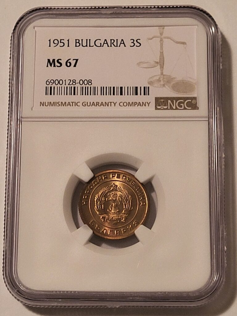 Read more about the article Bulgaria 1951 3 Stotinki MS67 NGC