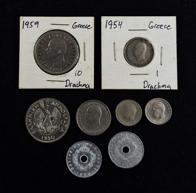Read more about the article Greece Coin LOT * 1930-1971 ** Greek DRACHMA DRACHMAI Coins MIXED LOT