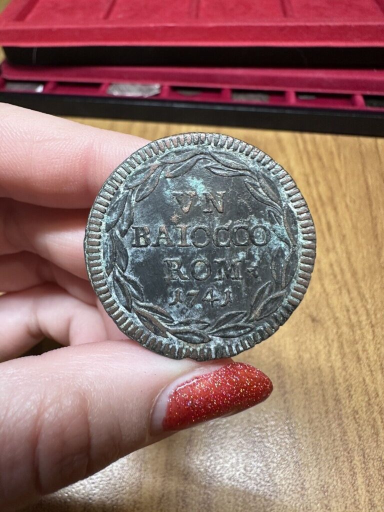 Read more about the article Coin Vatican City Benedict XIV 1 Baiocco 1741 Rome AC