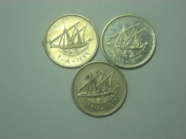 Read more about the article Kuwait 50 Fils  1997 – 2011 / 3 coins /