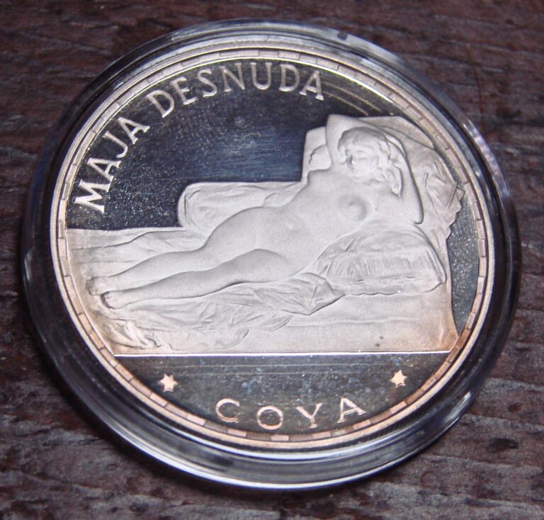 Read more about the article Equatorial Guinea 100 Pesetas 1970 Goya Maja Desnuda 20g .999 Silver Proof Coin