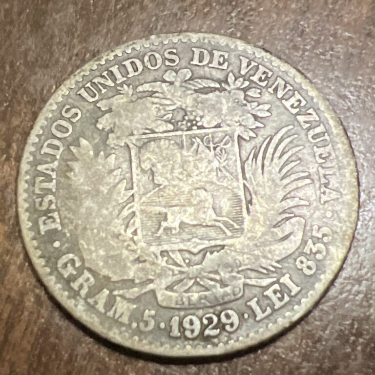 Read more about the article Venezuela Coin two bolivars 1929 silver  Actual Coin