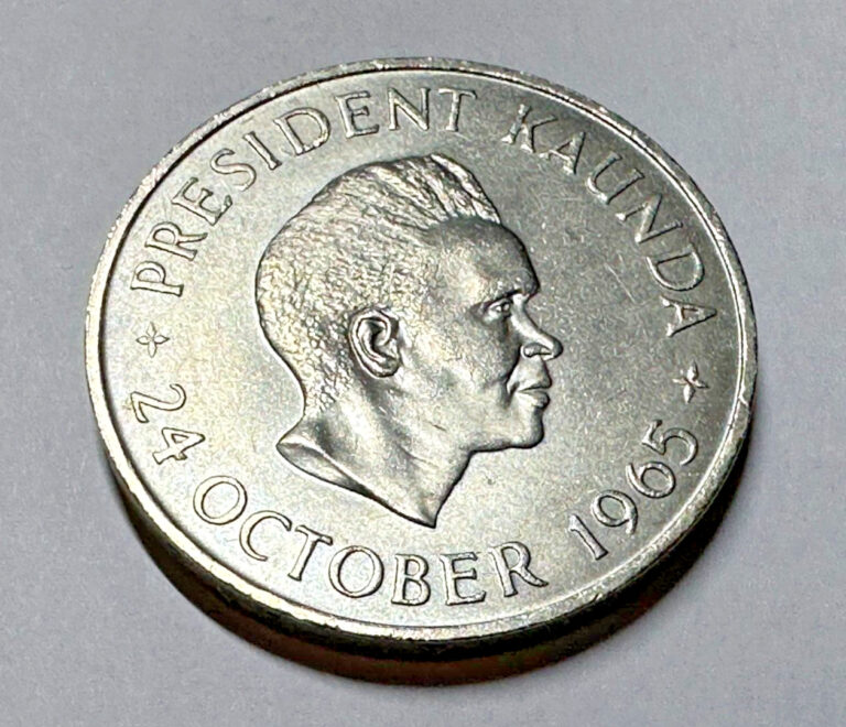 Read more about the article 1965 ZAMBIA 5 SHILLINGS 1 ST ANNIVERSARY OF INDEPENDENCE COIN