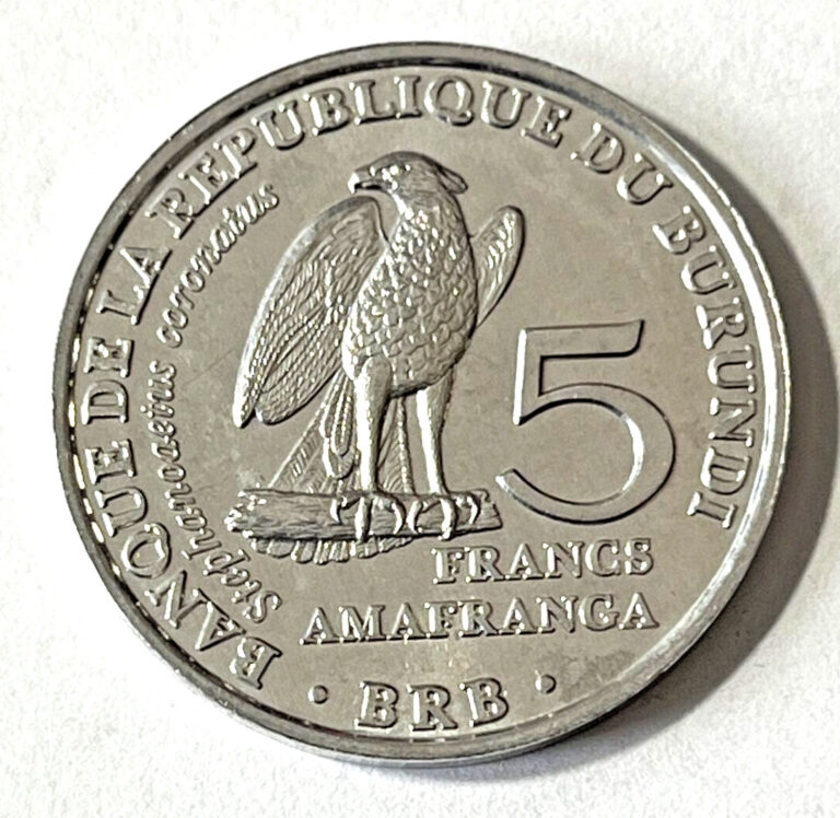 Read more about the article 2014 Burundi 5 Francs Coin African Crowned Eagle Bird Animal Wildlife