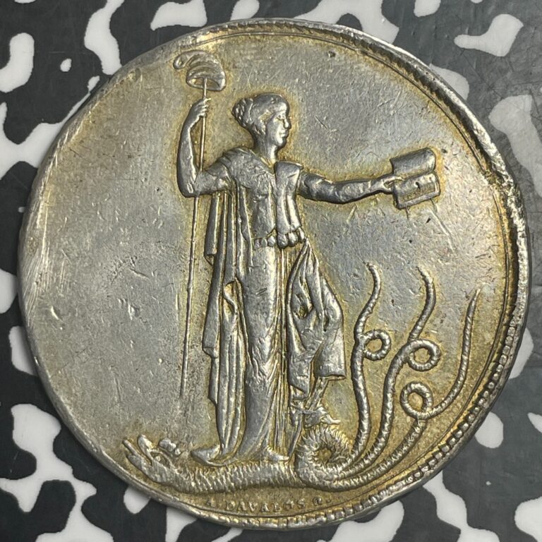Read more about the article 1839 Peru 1 1/2 Peso Proclamation Medal Lot#JM9152 Silver! Cleaned and Edge Damage