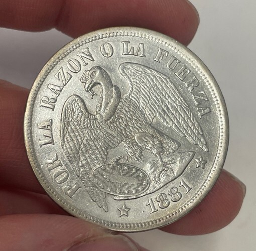 Read more about the article Chile – 1881 Large Silver Peso – Very Popular and Nice