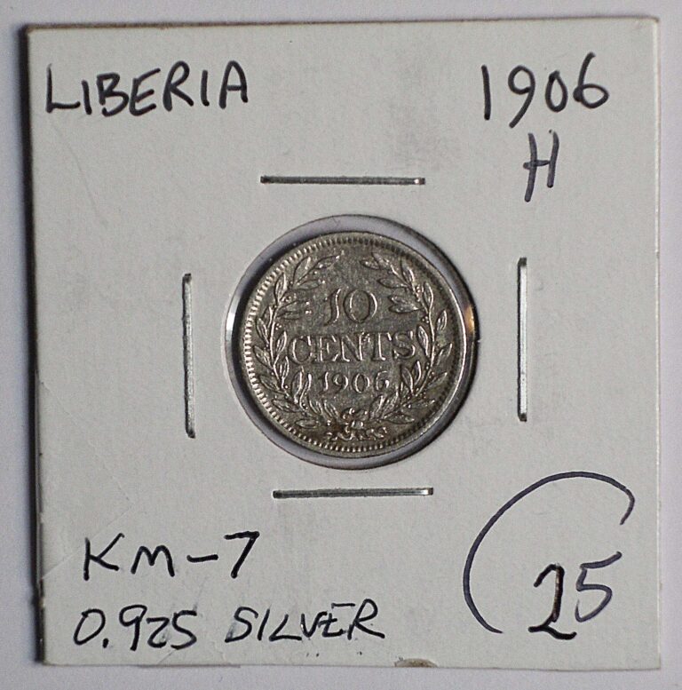 Read more about the article 1906-H Liberia 10 Cents KM-7 0.925 silver coin #15822