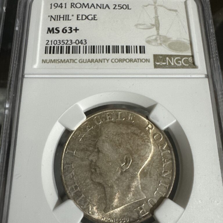 Read more about the article 1941 Romania 250L “NIHIL” Edge NGC MS-63+