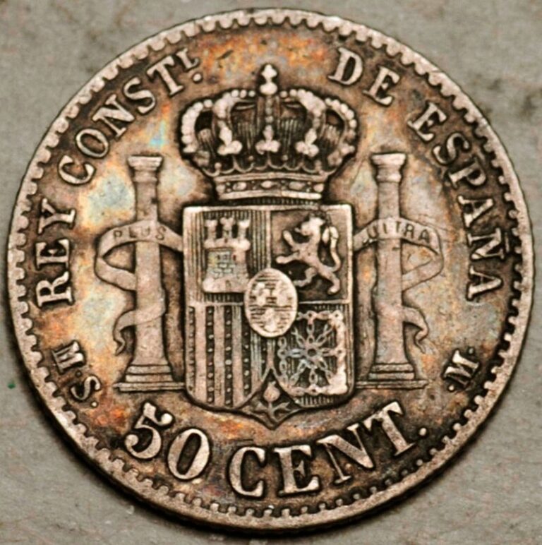 Read more about the article 1880 SPAIN SILVER 50 CENTIMOS (LOT# 2)