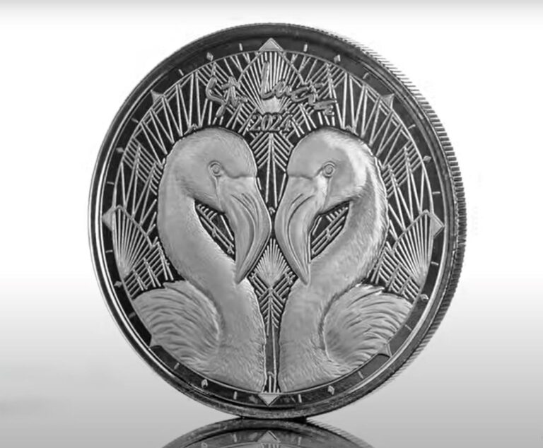 Read more about the article 2024 1 oz Silver Coin – St. Lucia Flamingos .999 Silver Coin BU #A599
