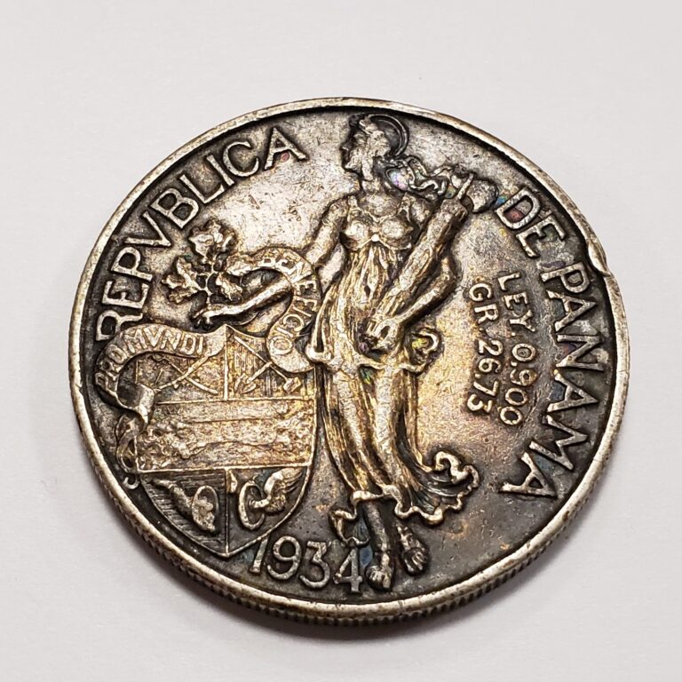 Read more about the article 1934 Panama 1 Balboa Silver – KM13 – SKU-F8058