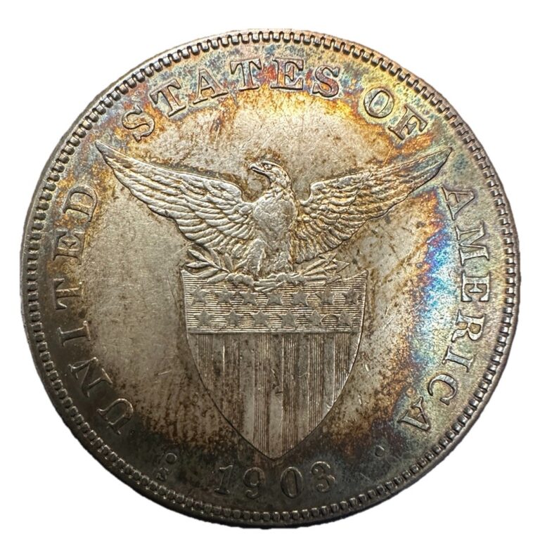 Read more about the article 1903 S U.S. Philippines Peso. Silver. San Francisco Mint. Light Hairlines Toning